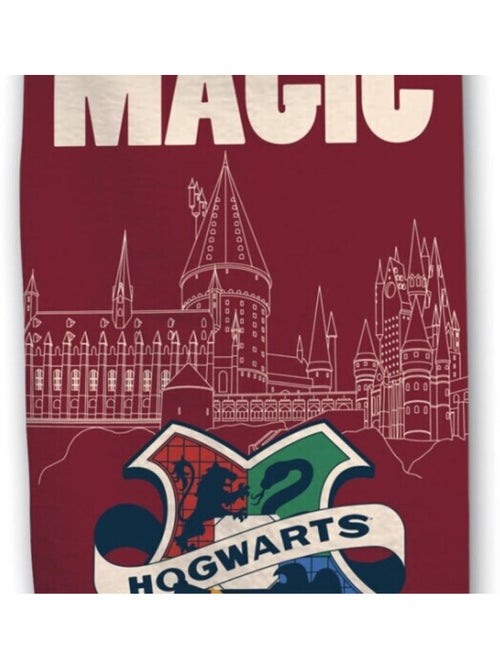 Serviette de plage - Harry Potter - Blason -Hogwarts- - -It's Time to do Magic- - 70x140 cm - Kiabi
