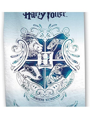 Serviette de plage - Harry Potter - Blason -Hogwarts- - Bleue et Blanche - 70x140 cm