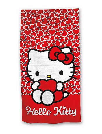 Serviette de plage - Hello Kitty Coeur - 70x140 cm