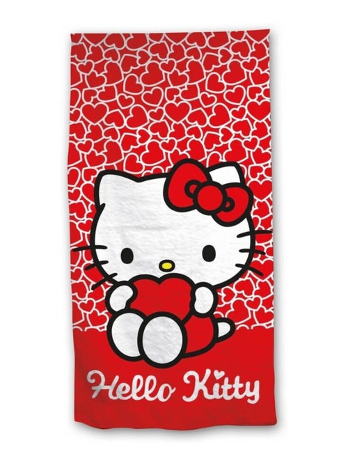 Serviette de plage - Hello Kitty Coeur - 70x140 cm - Kiabi