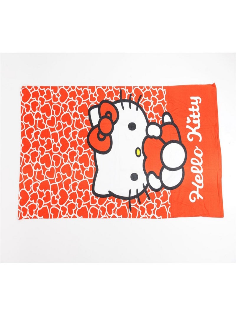 Serviette de plage - Hello Kitty Coeur - 70x140 cm Rouge - Kiabi