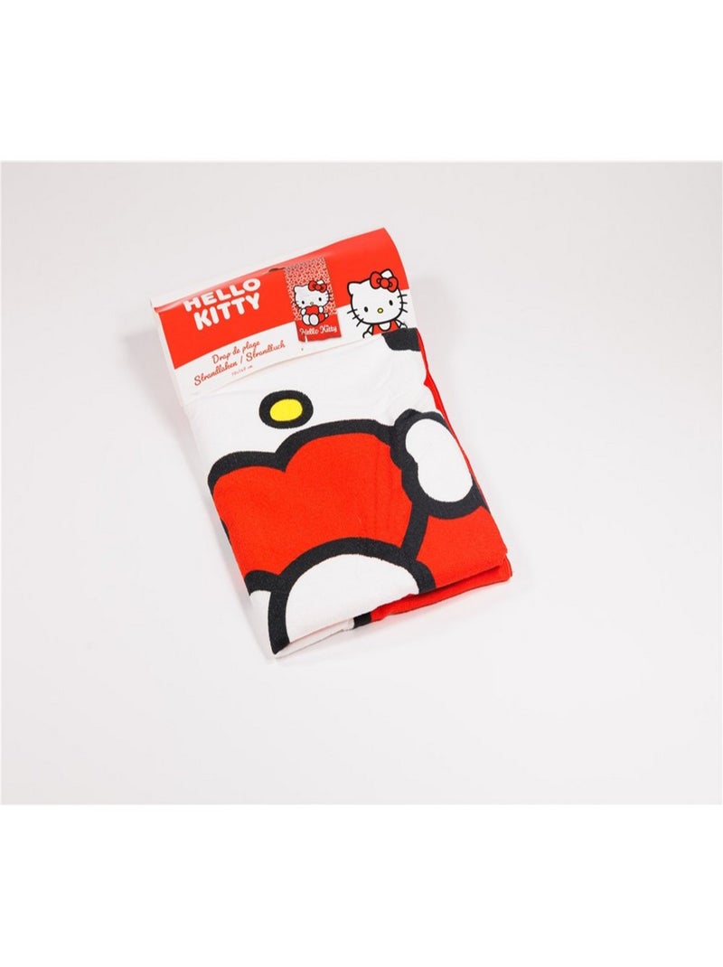 Serviette de plage - Hello Kitty Coeur - 70x140 cm Rouge - Kiabi