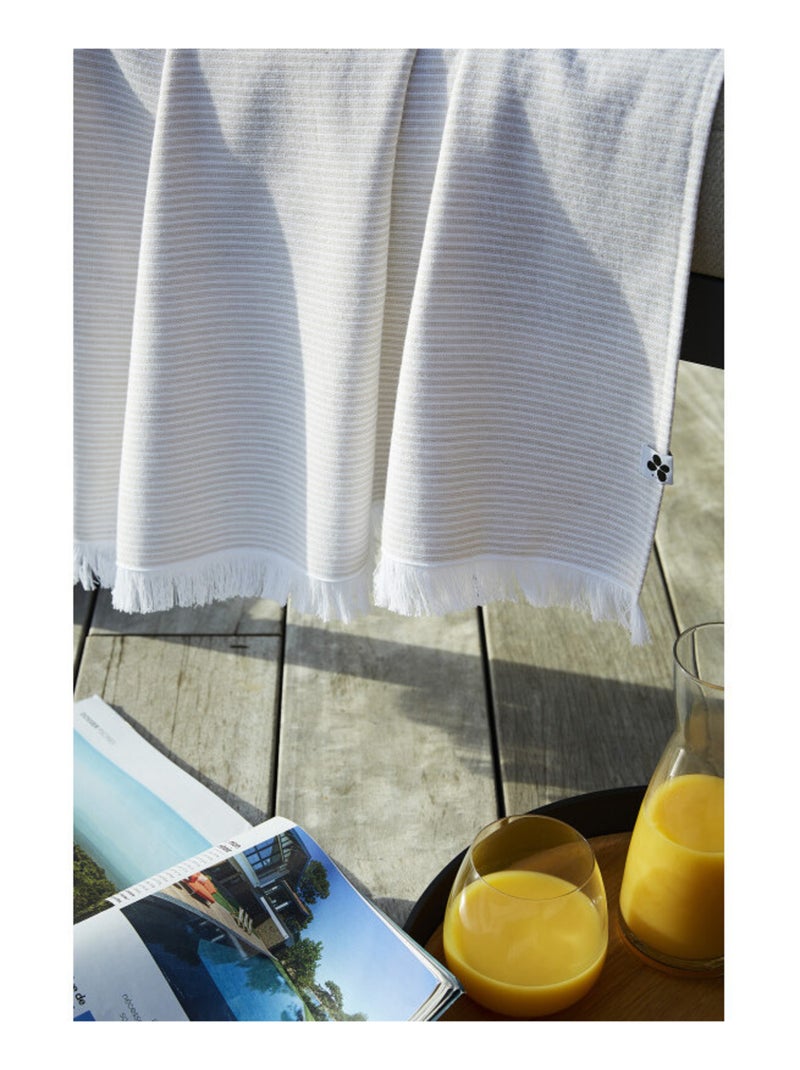 Serviette de plage - L'effet papillon - Coton Beige sable - Kiabi