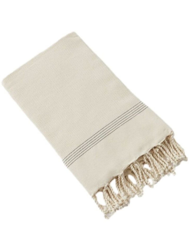 Serviette de plage - L'effet papillon - Coton Ecru - Kiabi