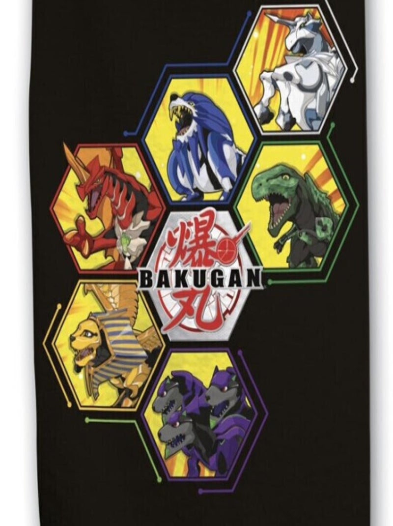 Serviette de plage - Manga Bakugan - 70 cm x 140 cm Noir Noir - Kiabi