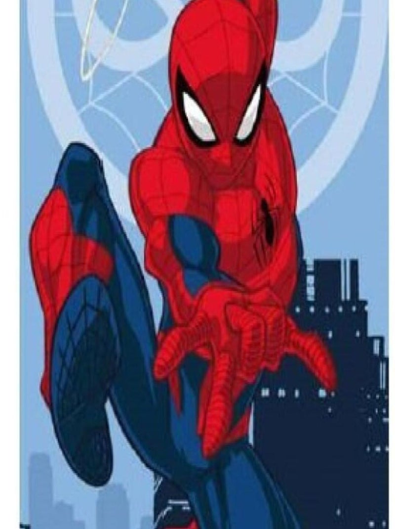 Serviette de plage - Marvel Spiderman Avec Masque Araignée - 70 cm x 140 cm Rouge - Kiabi