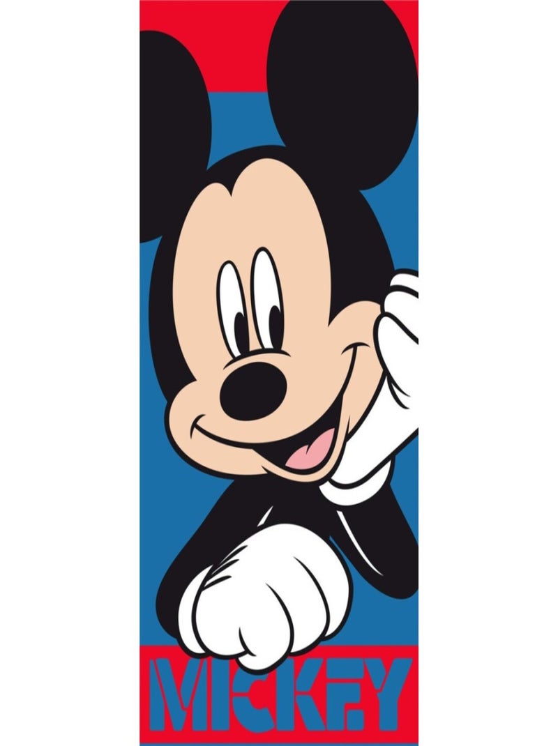 Serviette de plage - Mickey Mains Sur Sa Joue - 70x140 cm Bleu - Kiabi