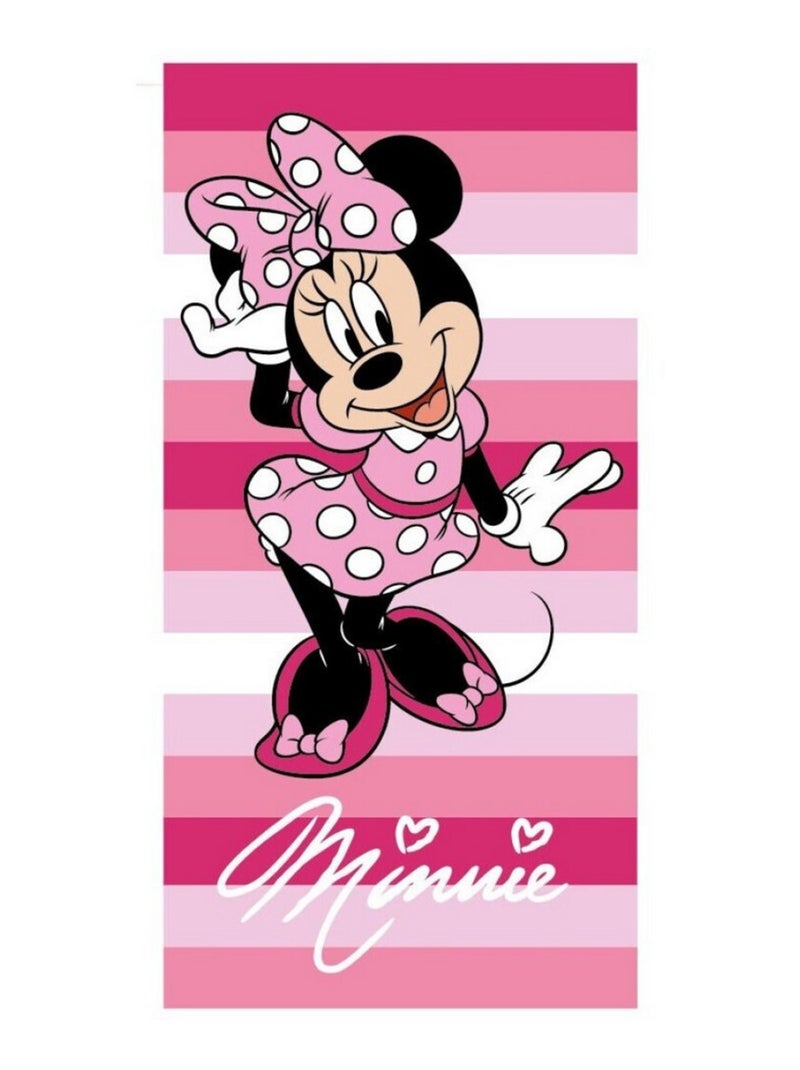 Serviette de plage - Minnie Joyeuse - 70x140 cm Rose - Kiabi