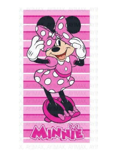 Serviette de plage - Minnie Portant Des Talons Roses + Nœuds - 70x140 cm - Kiabi