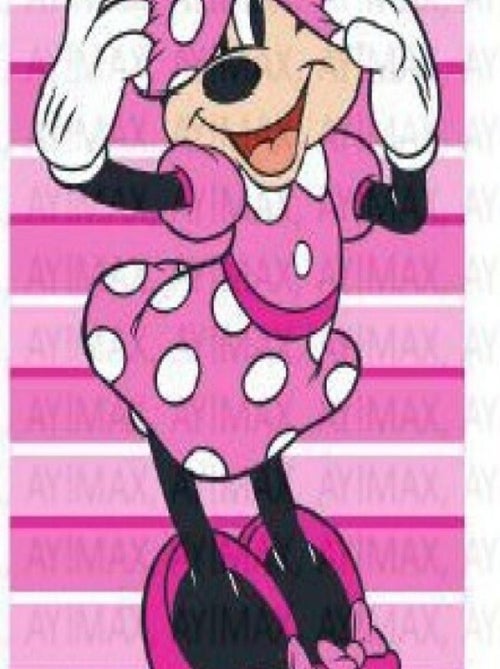 Serviette de plage - Minnie Portant Des Talons Roses + Nœuds - 70x140 cm - Kiabi