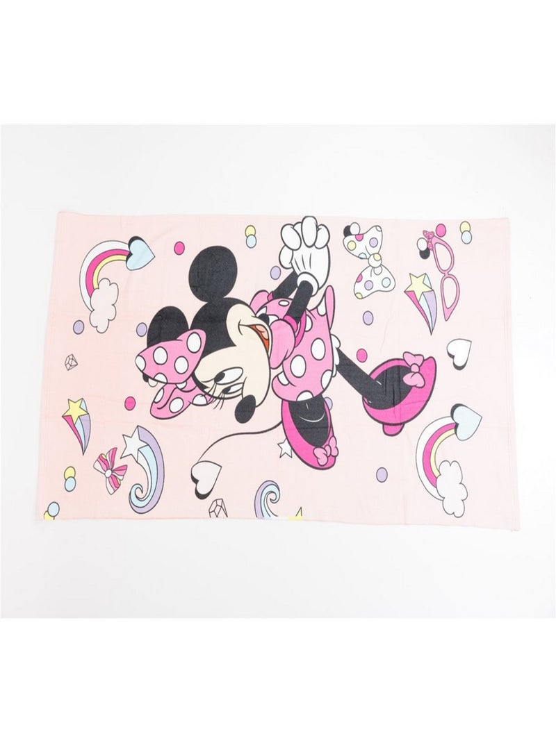 Serviette de plage - Minnie Portant Des Talons Roses + Nœuds - 70x140 cm Rose - Kiabi