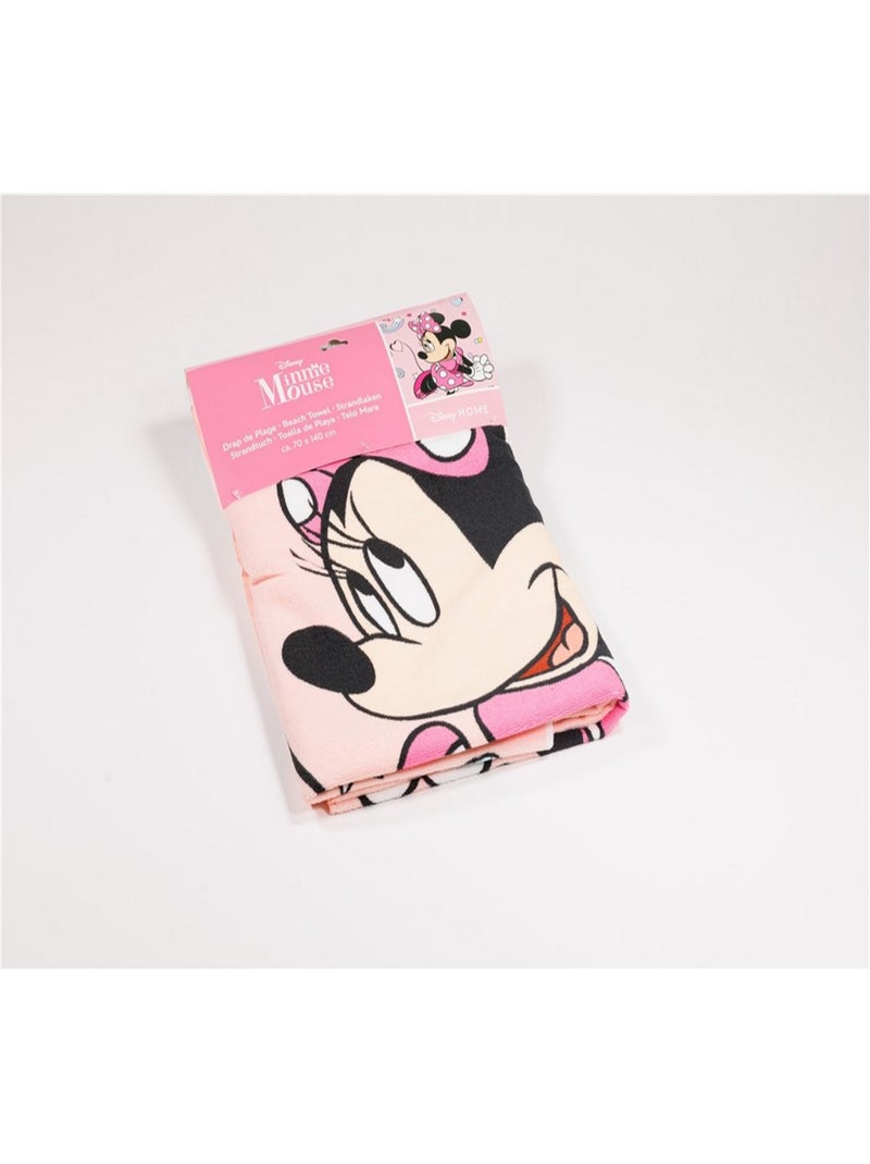 Serviette de plage - Minnie Portant Des Talons Roses + Nœuds - 70x140 cm Rose - Kiabi