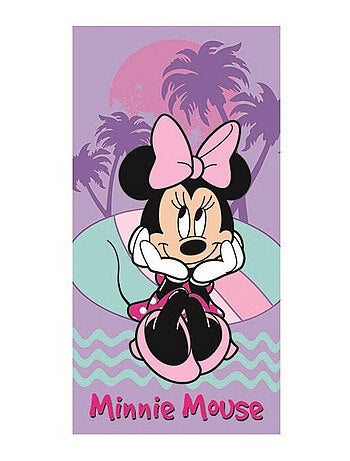 Serviette de plage - Minnie Portant ses Talons et son Nœuds Roses - 70x140 cm