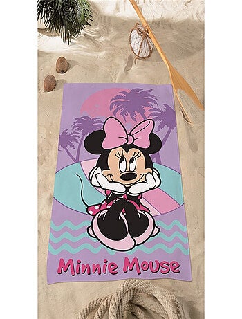 Serviette de plage - Minnie Portant ses Talons et son Nœuds Roses - 70x140 cm
