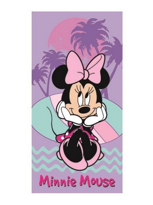 Serviette de plage - Minnie Portant ses Talons et son Nœuds Roses - 70x140 cm - Kiabi
