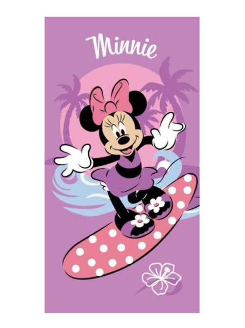 Serviette de plage - Minnie Sur Une Planche De Surf - 70x140 cm - Kiabi