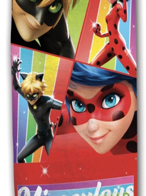 Serviette de plage - Miraculous Ladybug - 70 cm x 140 cm - Kiabi