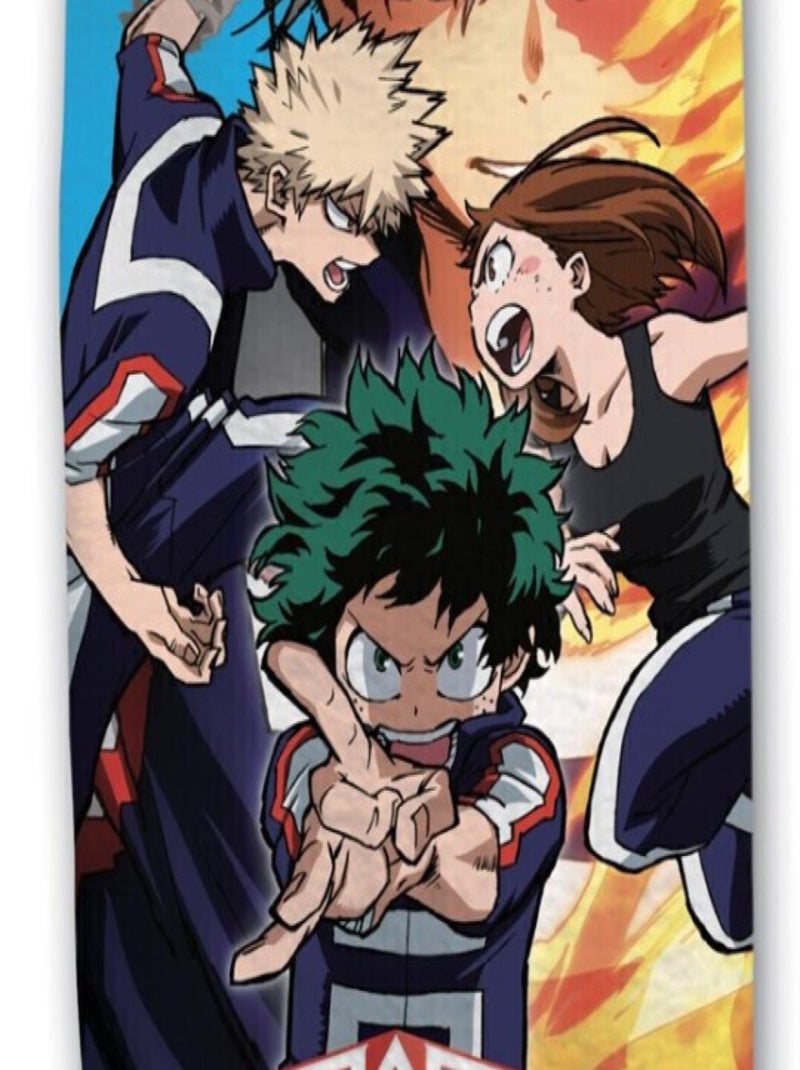 Serviette de plage - My Hero Academia avec tous les personnages - 70x140 cm Noir Noir - Kiabi