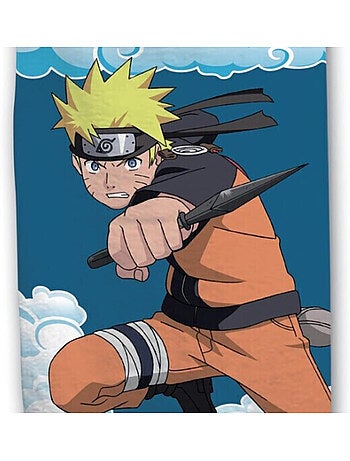 Serviette de plage - naruto au combat- bleue - 70x140 cm