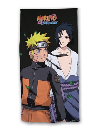 Serviette de plage - Naruto et Sasuke - Noir