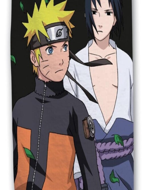Serviette de plage - Naruto et Sasuke - Noir - Kiabi