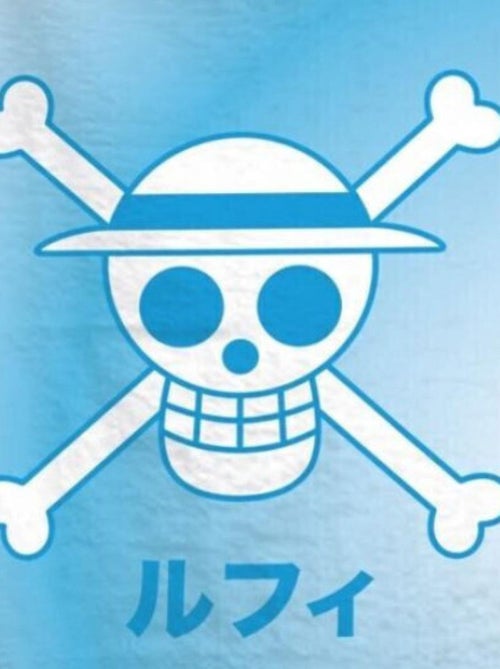 Serviette De Plage - One Piece - Fond Bleu Avec Une Tête De Mort - 70x140 cm - Kiabi