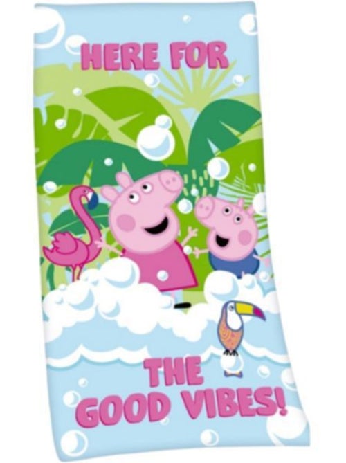 Serviette de plage - peppa pig - 70 x 140 cm - douceur exceptionnelle - absorption rapide - bleu - Kiabi
