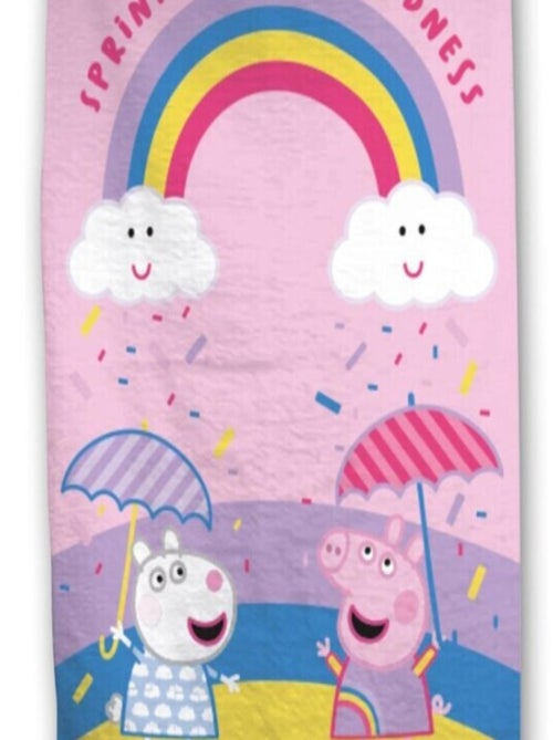 Serviette de plage - Peppa pig sprinkled with kindness - 70 cm x 140 cm - Kiabi