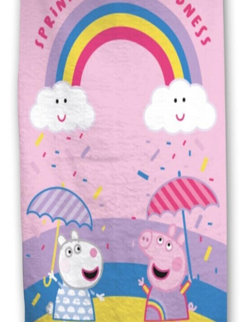 Serviette de plage - Peppa pig sprinkled with kindness - 70 cm x 140 cm Rose - Kiabi