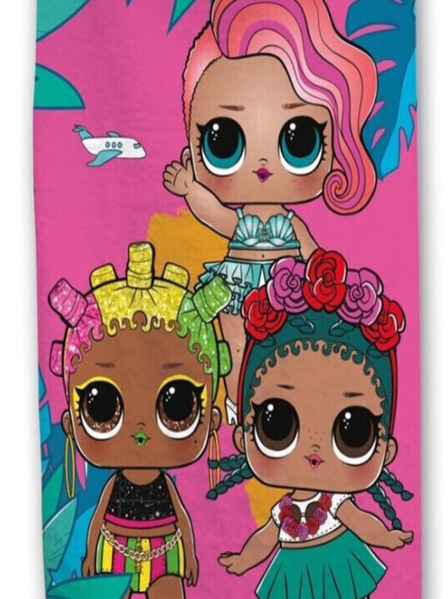 Serviette de plage - Poupées LOL Surprise - Rose et Bleue - Kiabi