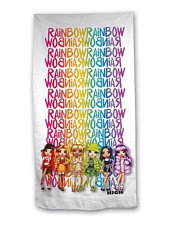 Serviette de plage - Poupées Rainbow High - 70 cm x 140 cm