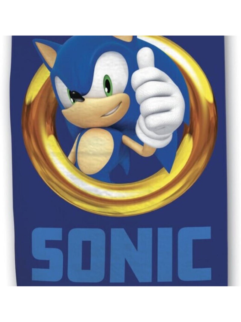Serviette de plage - Sonic - 70x140 cm Bleu - Kiabi