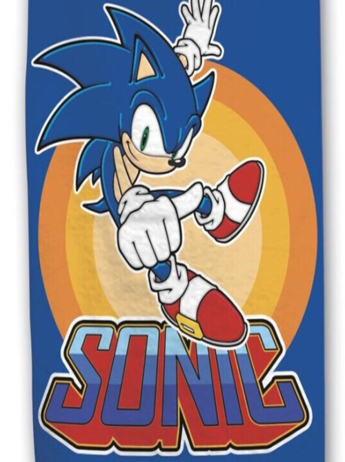 Serviette de plage - Sonic - Pouce vers le haut - Bleue - 70x140 cm - Kiabi