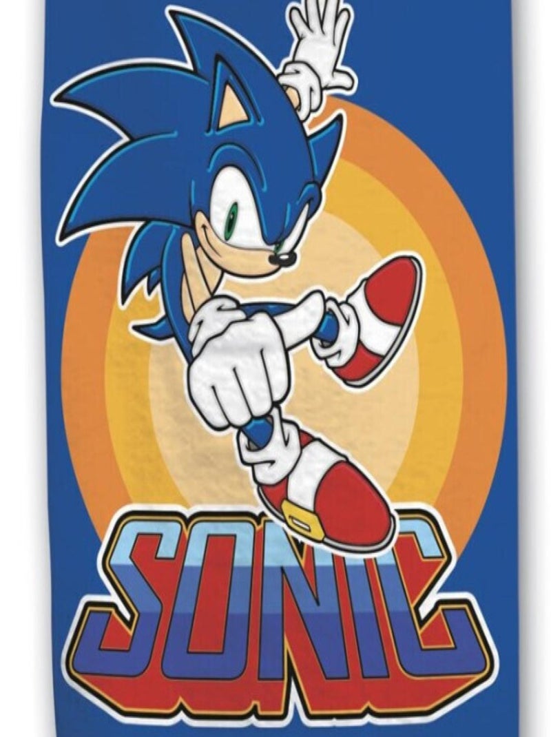 Serviette de plage - Sonic - Pouce vers le haut - Bleue - 70x140 cm Rouge - Kiabi