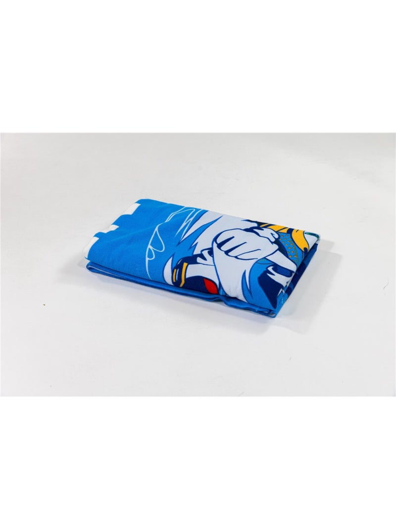 Serviette de plage - Sonic, Tails, Knuckles - 70 cm x 140  cm Bleu - Kiabi