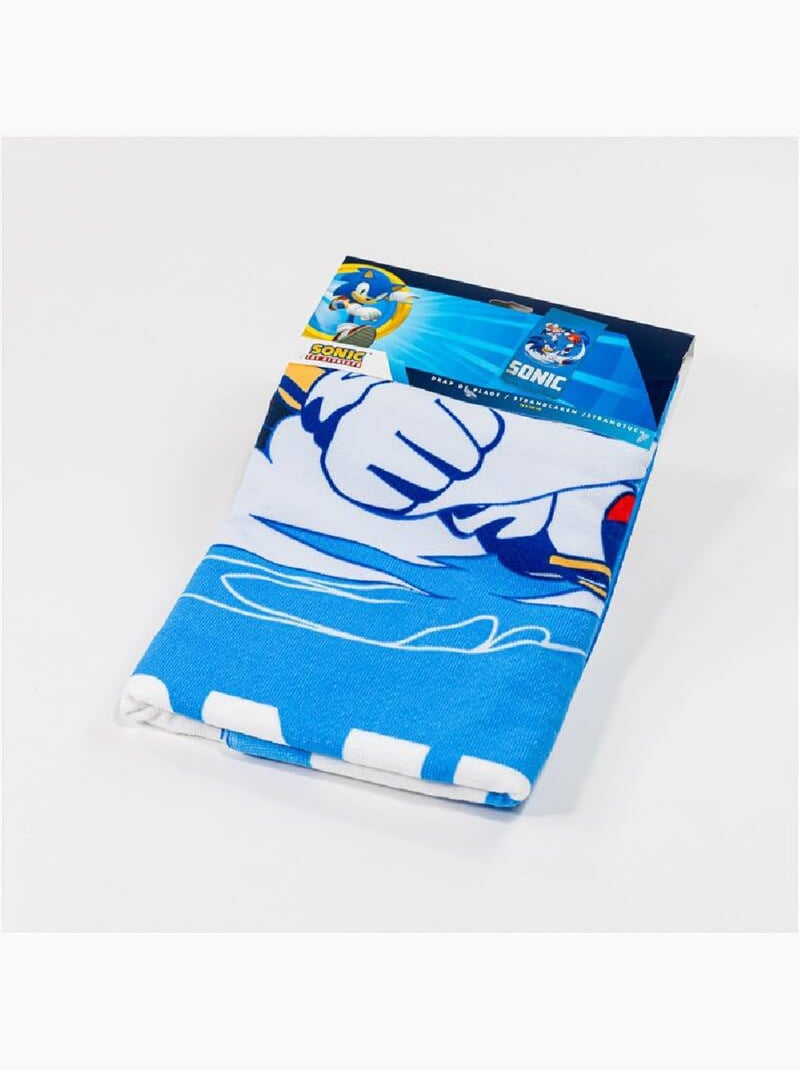 Serviette de plage - Sonic, Tails, Knuckles - 70 cm x 140  cm Bleu - Kiabi