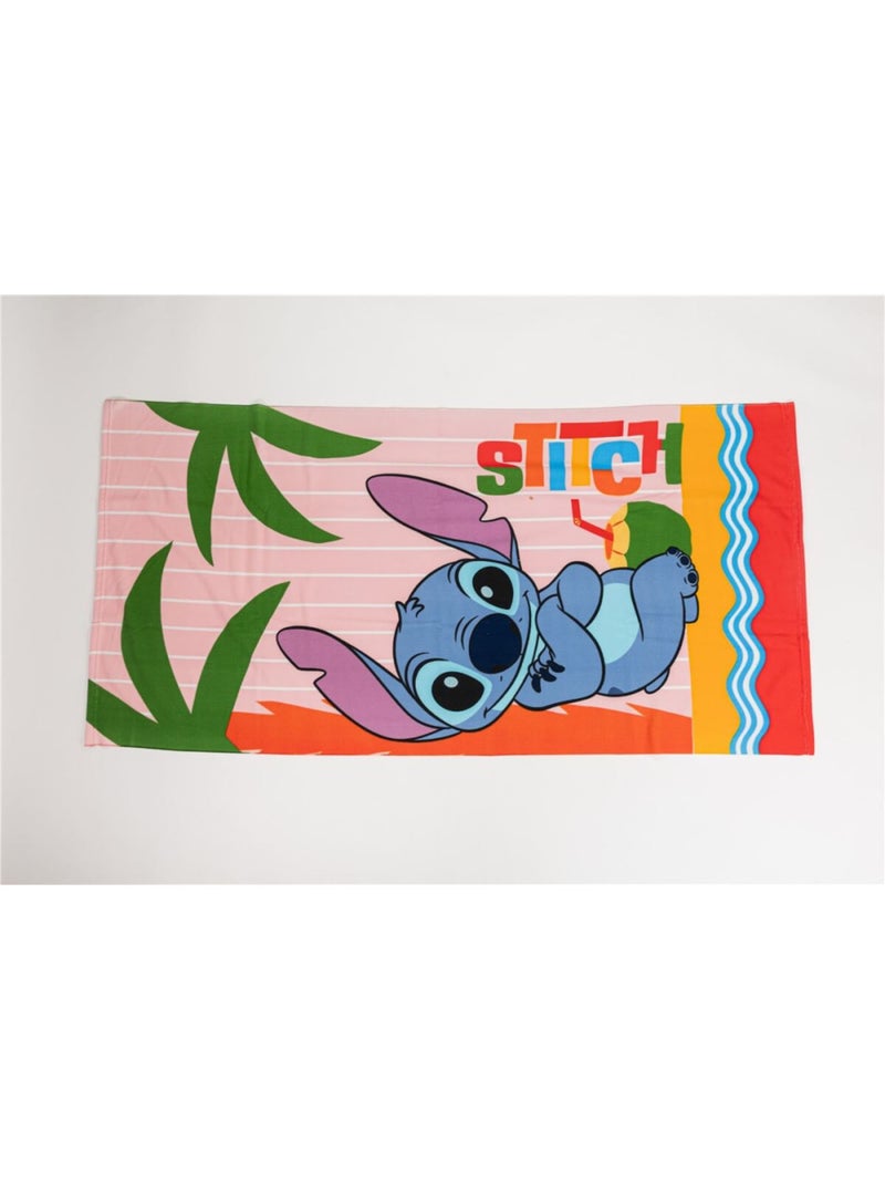 Serviette de plage - Stitch à la plage - 70x140 cm Multicolore - Kiabi