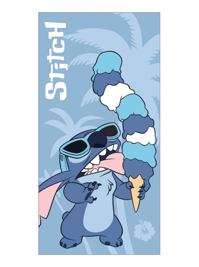 Serviette de plage - Stitch Mange Une Glace Géante - 70x140 cm Multicolore - Kiabi