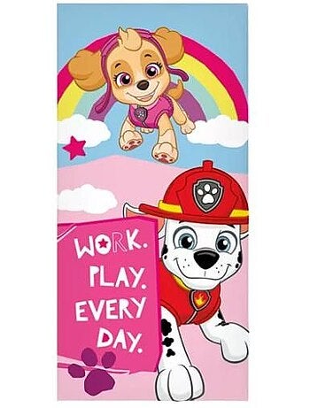 Serviette de plage 100% coton multicolore 70x140 cm - PAW PATROL