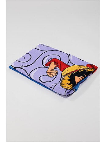 Serviette de plage 70x140 cm One Piece Bleu Luffy avec son fruit du démon