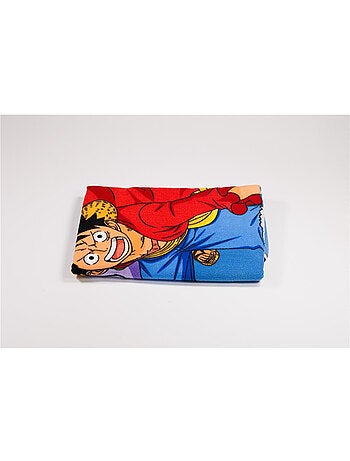 Serviette de plage 70x140 cm One Piece Bleu Luffy avec son fruit du démon