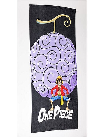 Serviette de plage 70x140 cm One Piece Noir Luffy avec son fruit du démon