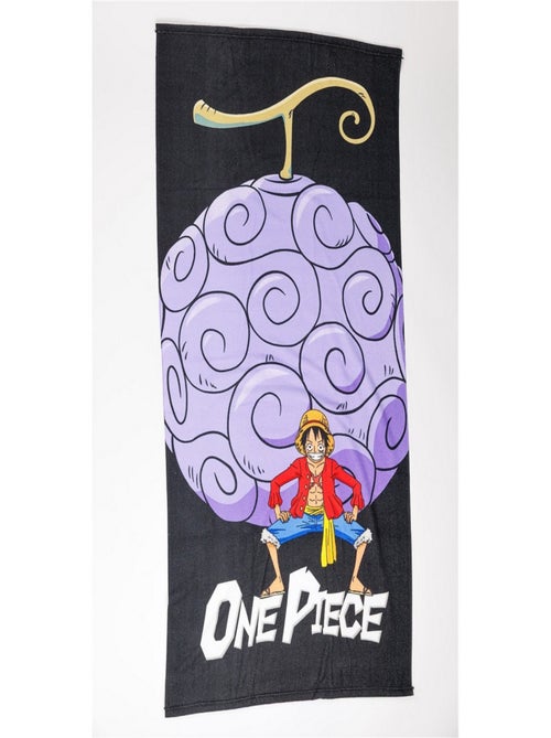 Serviette de plage 70x140 cm One Piece Noir Luffy avec son fruit du démon - Kiabi