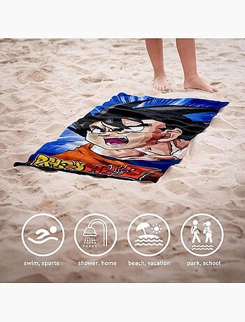 Serviette de plage 70x140 cm polyester Super Saiyan Goku - DRAGON BALL