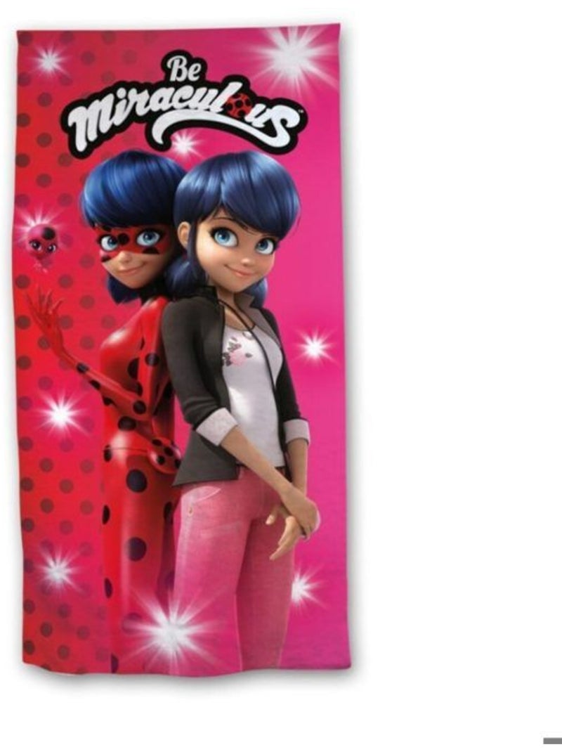 Serviette de plage 70x140 cm séchage rapide - MIRACULOUS Ladybug Rouge - Kiabi