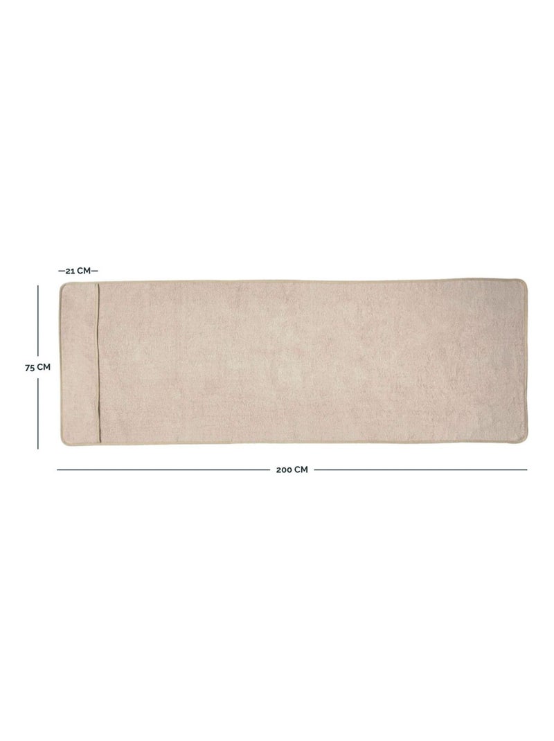 Serviette de plage à rabat pour transat de bain, 100 % coton - Vivezen Beige - Kiabi