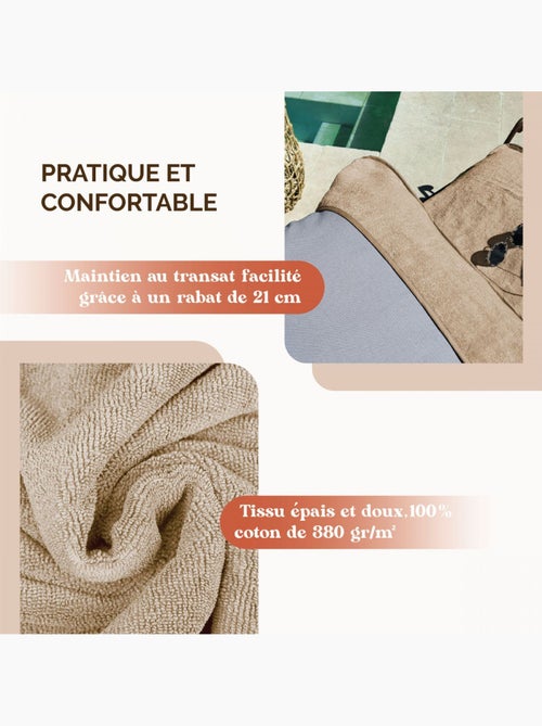 Serviette de plage à rabat pour transat de bain, 100 % coton - Vivezen - Kiabi