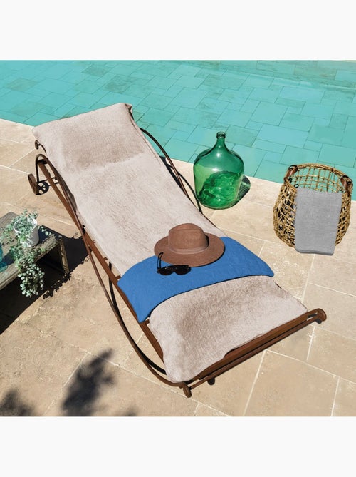 Serviette de plage à rabat pour transat de bain, 100 % coton - Vivezen - Kiabi