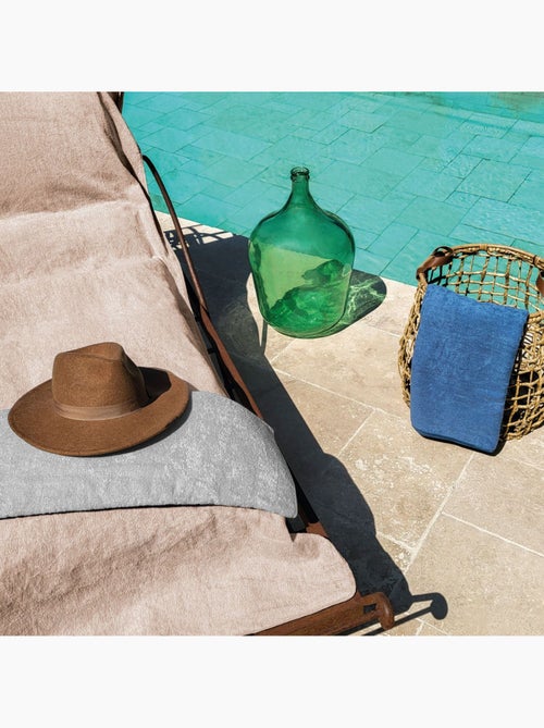 Serviette de plage à rabat pour transat de bain, 100 % coton - Vivezen - Kiabi