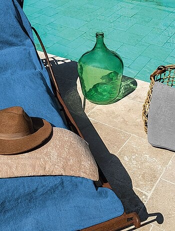 Serviette de plage à rabat pour transat de bain, 100 % coton - Vivezen